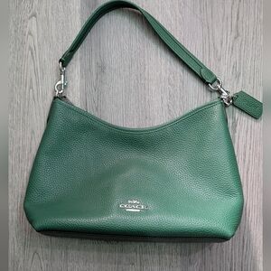 COACH Laurel Handbag Purse in SOLD OUT Shamrock Green & Silver Pebbled Leather